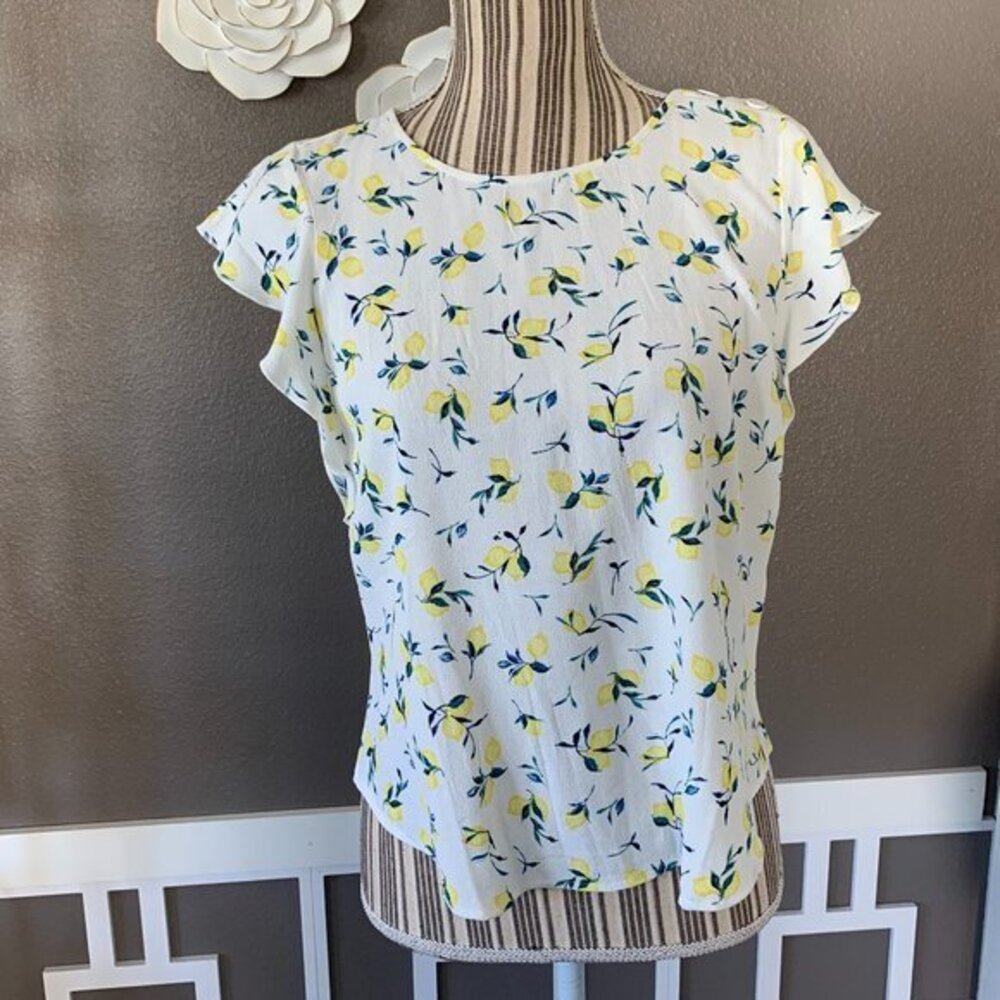 Banana Republic Lemon Juice Print Blouse